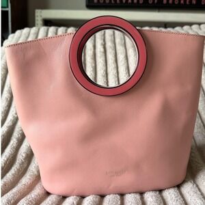 Kate Spade New York Betty Medium Tote Pink Italian Leather Resin Ring Handles